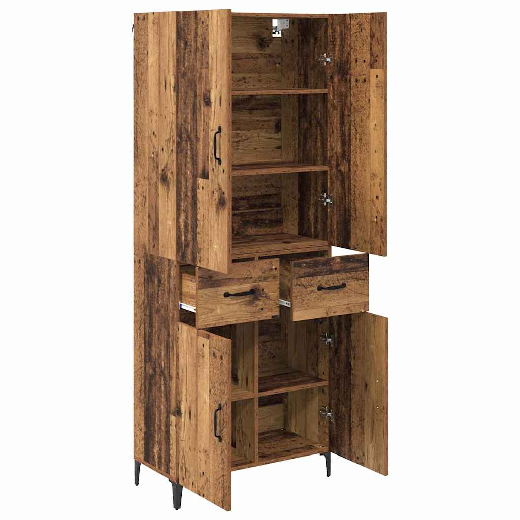 vidaXL Highboard Old Wood 69.5 x 34 x 180 cm Engineered Wood