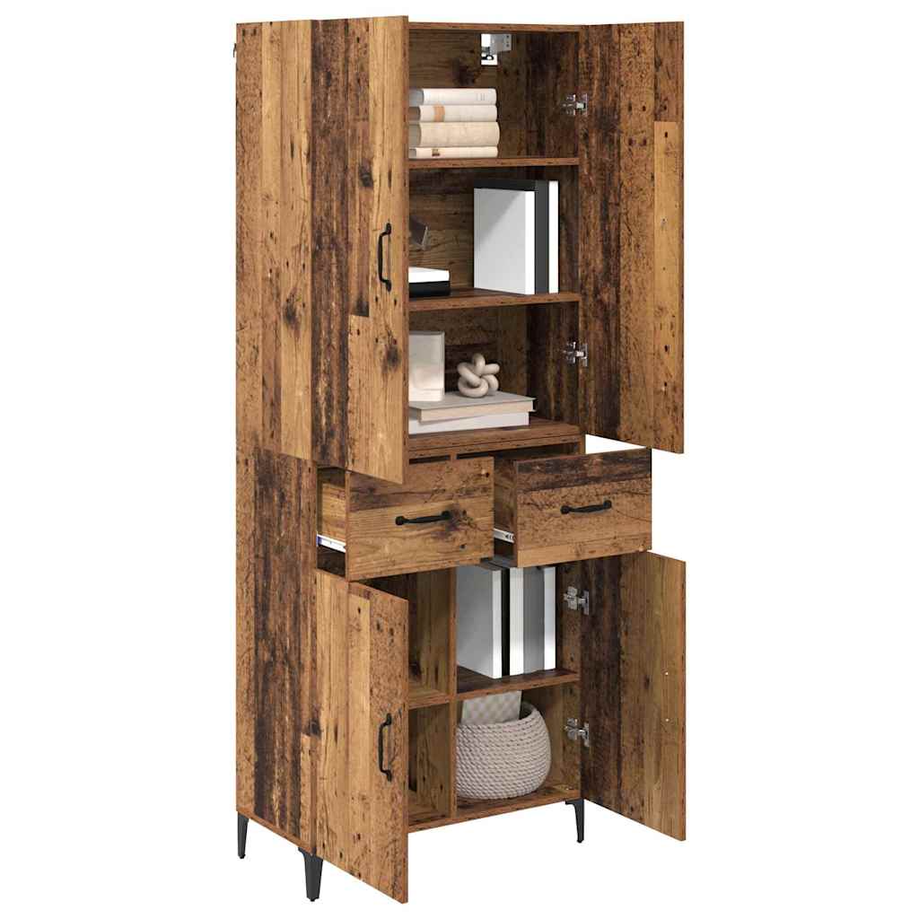 vidaXL Highboard Old Wood 69.5 x 34 x 180 cm Engineered Wood