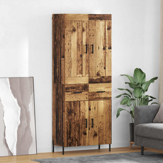vidaXL Highboard 2 pcs Old Wood Engineered Wood