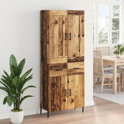 vidaXL Highboard 2 pcs Old Wood Engineered Wood