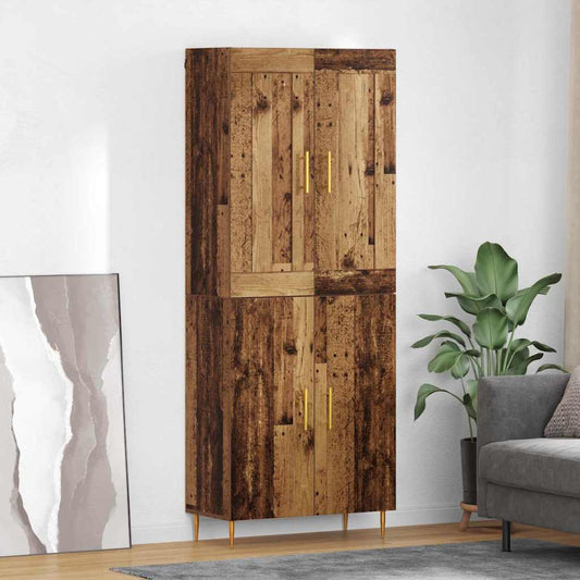 vidaXL Highboard Old Wood 69.5 x 34 x 180 cm Engineered Wood