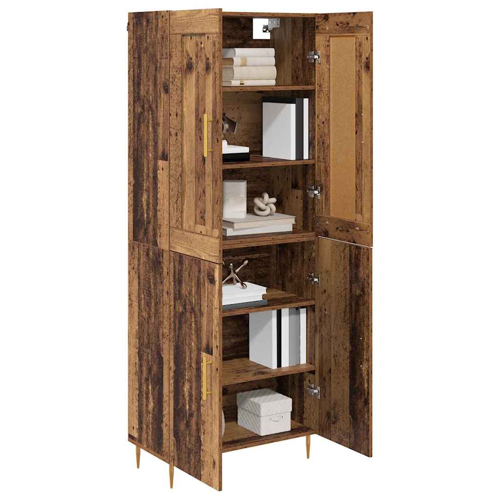 vidaXL Highboard Old Wood 69.5 x 34 x 180 cm Engineered Wood