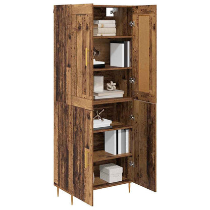 vidaXL Highboard Old Wood 69.5 x 34 x 180 cm Engineered Wood