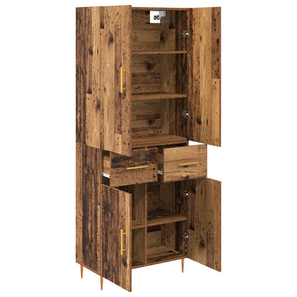 vidaXL Highboard Old Wood 69.5 x 34 x 180 cm Engineered Wood