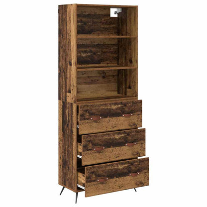 vidaXL Highboard Old Wood 69.5 x 34 x 180 cm Engineered Wood
