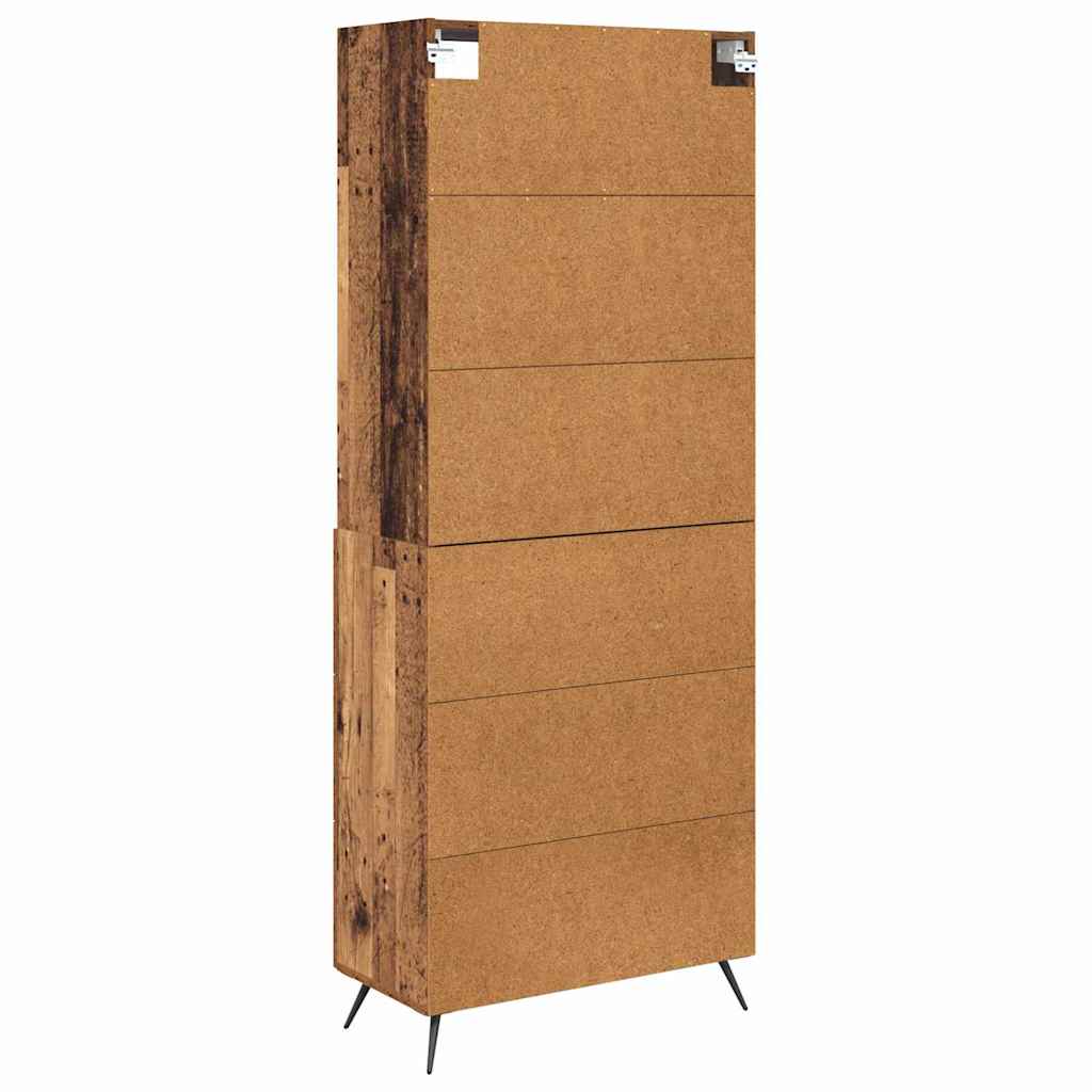 vidaXL Highboard Old Wood 69.5 x 34 x 180 cm Engineered Wood
