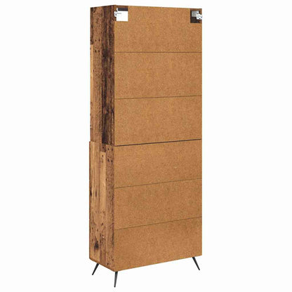 vidaXL Highboard Old Wood 69.5 x 34 x 180 cm Engineered Wood