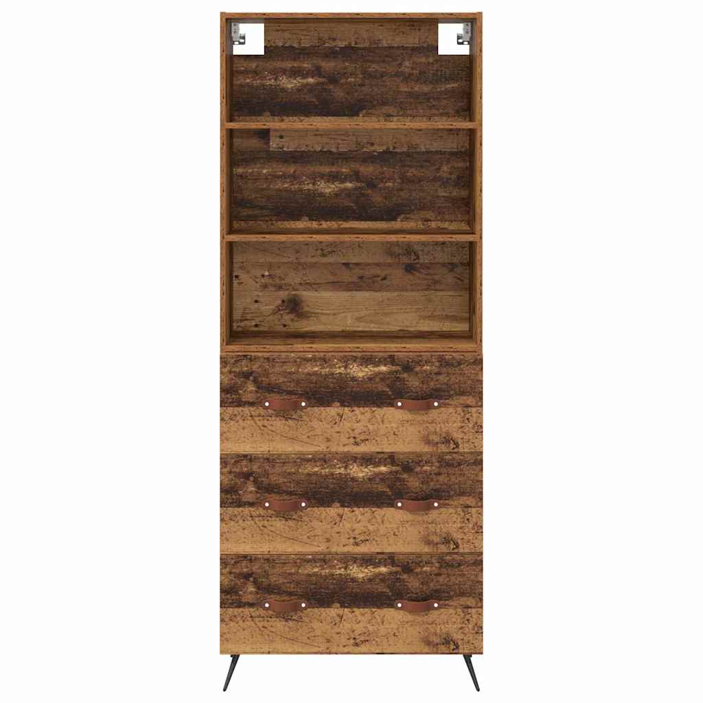 vidaXL Highboard Old Wood 69.5 x 34 x 180 cm Engineered Wood