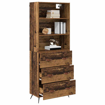 vidaXL Highboard Old Wood 69.5 x 34 x 180 cm Engineered Wood