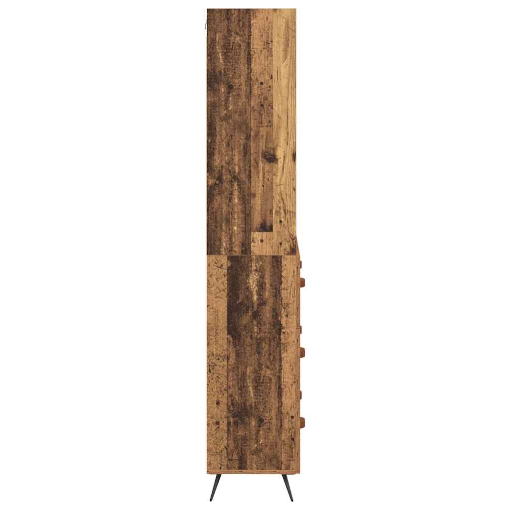 vidaXL Highboard Old Wood 69.5 x 34 x 180 cm Engineered Wood