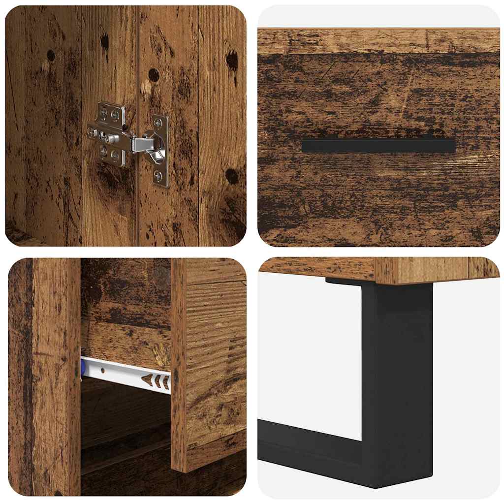 vidaXL Highboard with Drawer 2 pcs Old Wood Engineered Wood