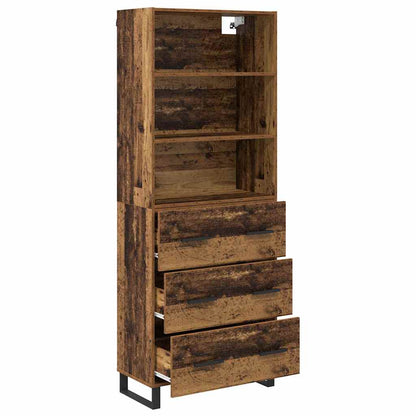 vidaXL Highboard with Drawer 2 pcs Old Wood Engineered Wood