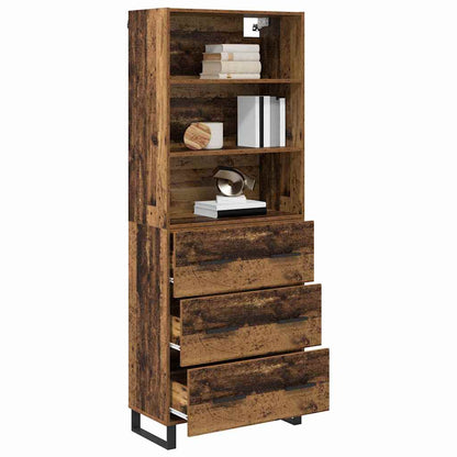 vidaXL Highboard with Drawer 2 pcs Old Wood Engineered Wood