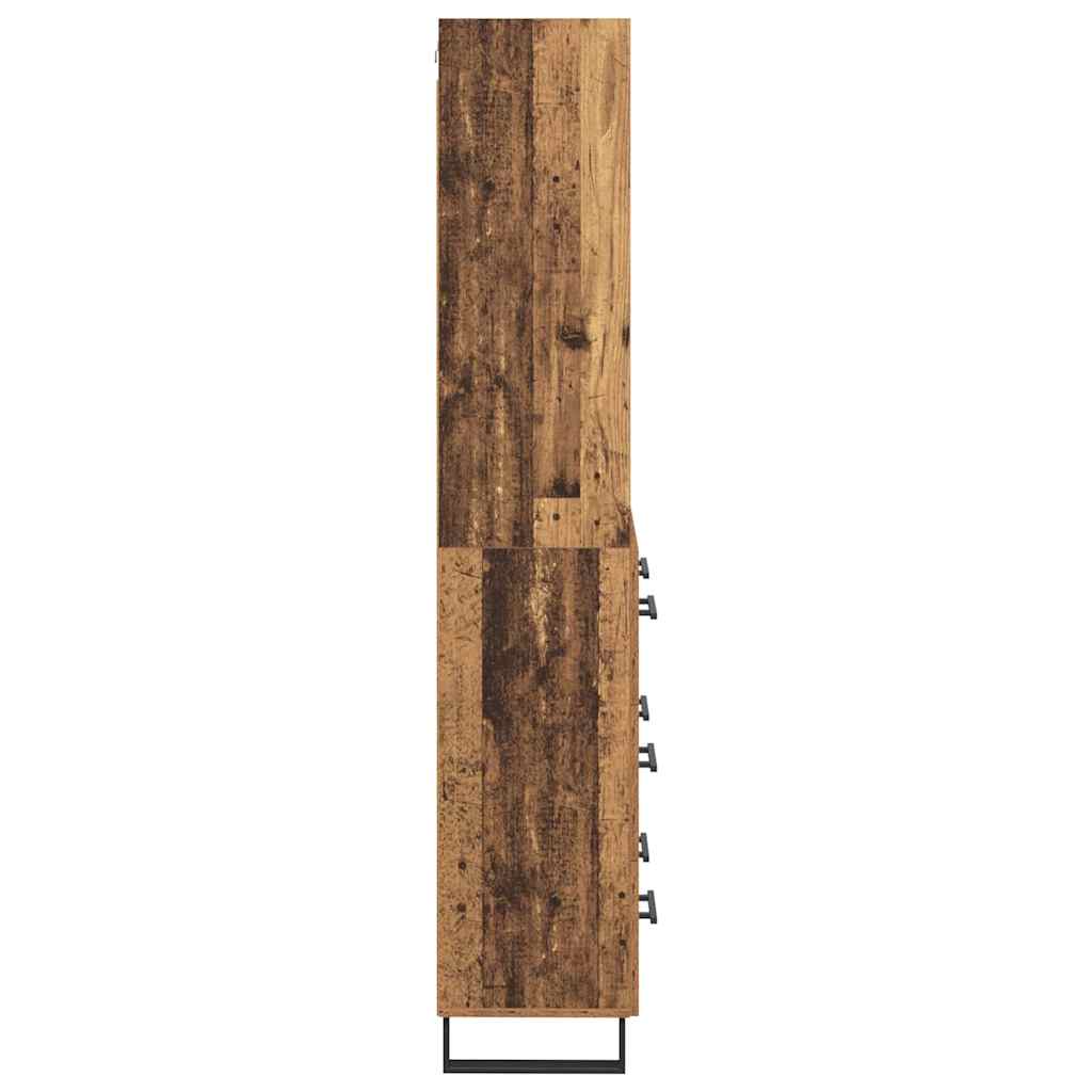vidaXL Highboard with Drawer 2 pcs Old Wood Engineered Wood