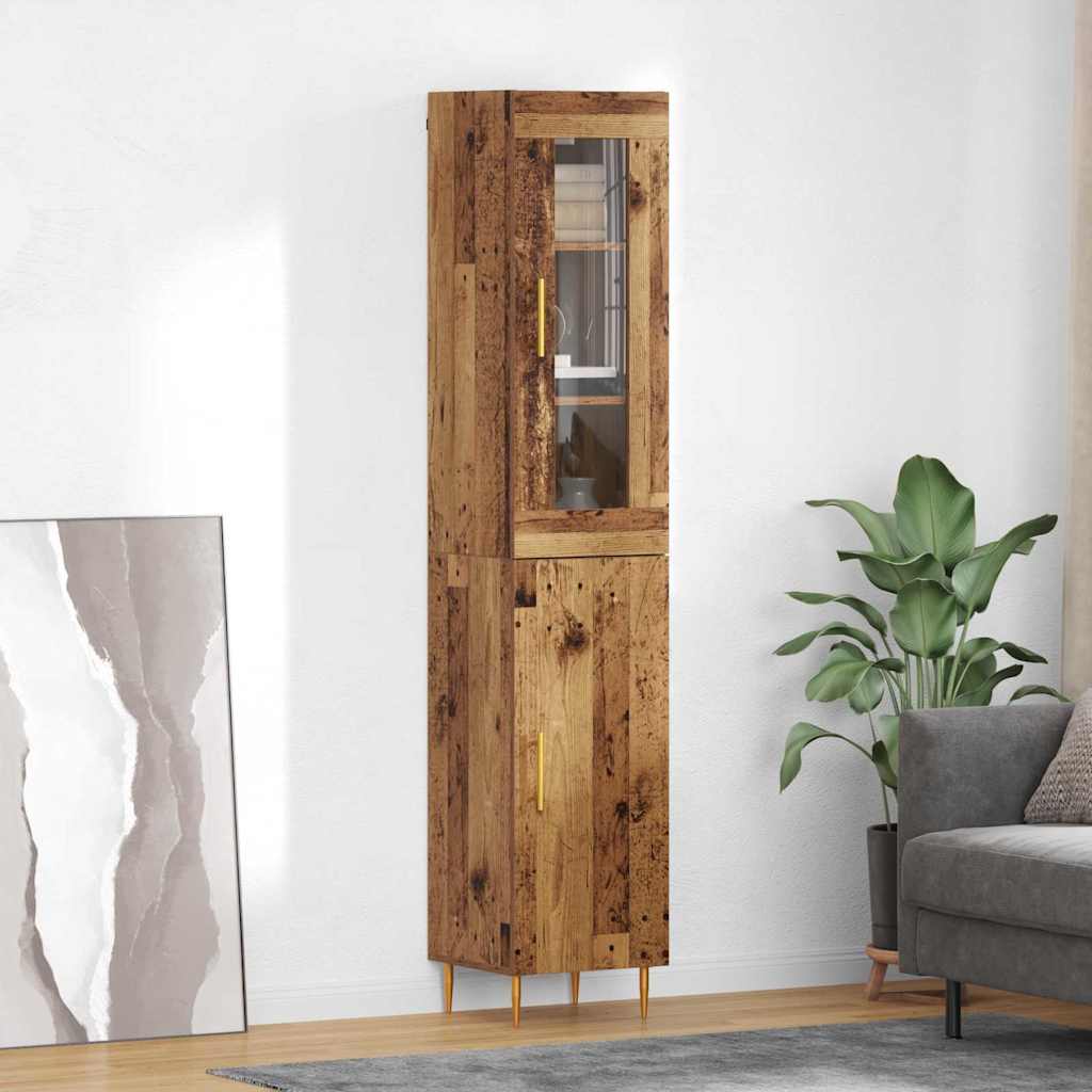 vidaXL Highboard 2 pcs Old Wood Engineered Wood