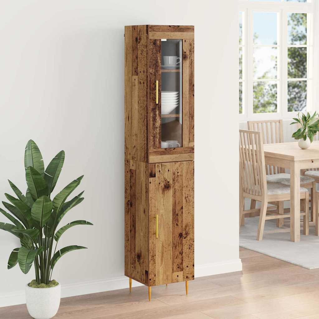 vidaXL Highboard 2 pcs Old Wood Engineered Wood