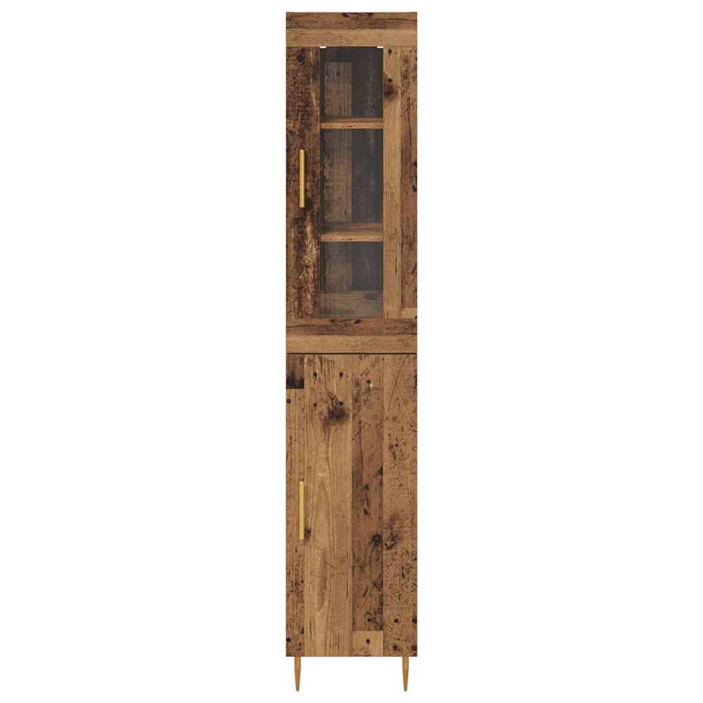 vidaXL Highboard 2 pcs Old Wood Engineered Wood