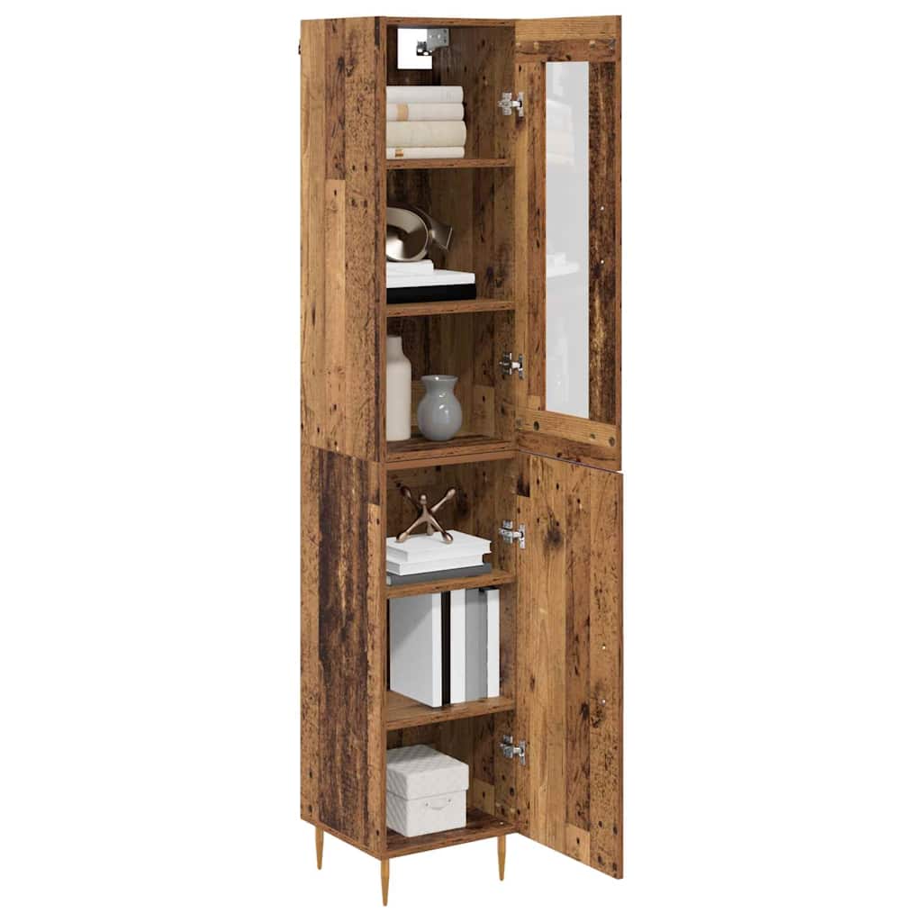 vidaXL Highboard 2 pcs Old Wood Engineered Wood