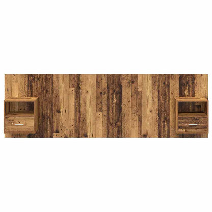 vidaXL Headboard with Cabinet 3 pcs Old Wood Engineered Wood