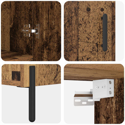 vidaXL Highboard Old Wood 69.5 x 34 x 180 cm Engineered Wood