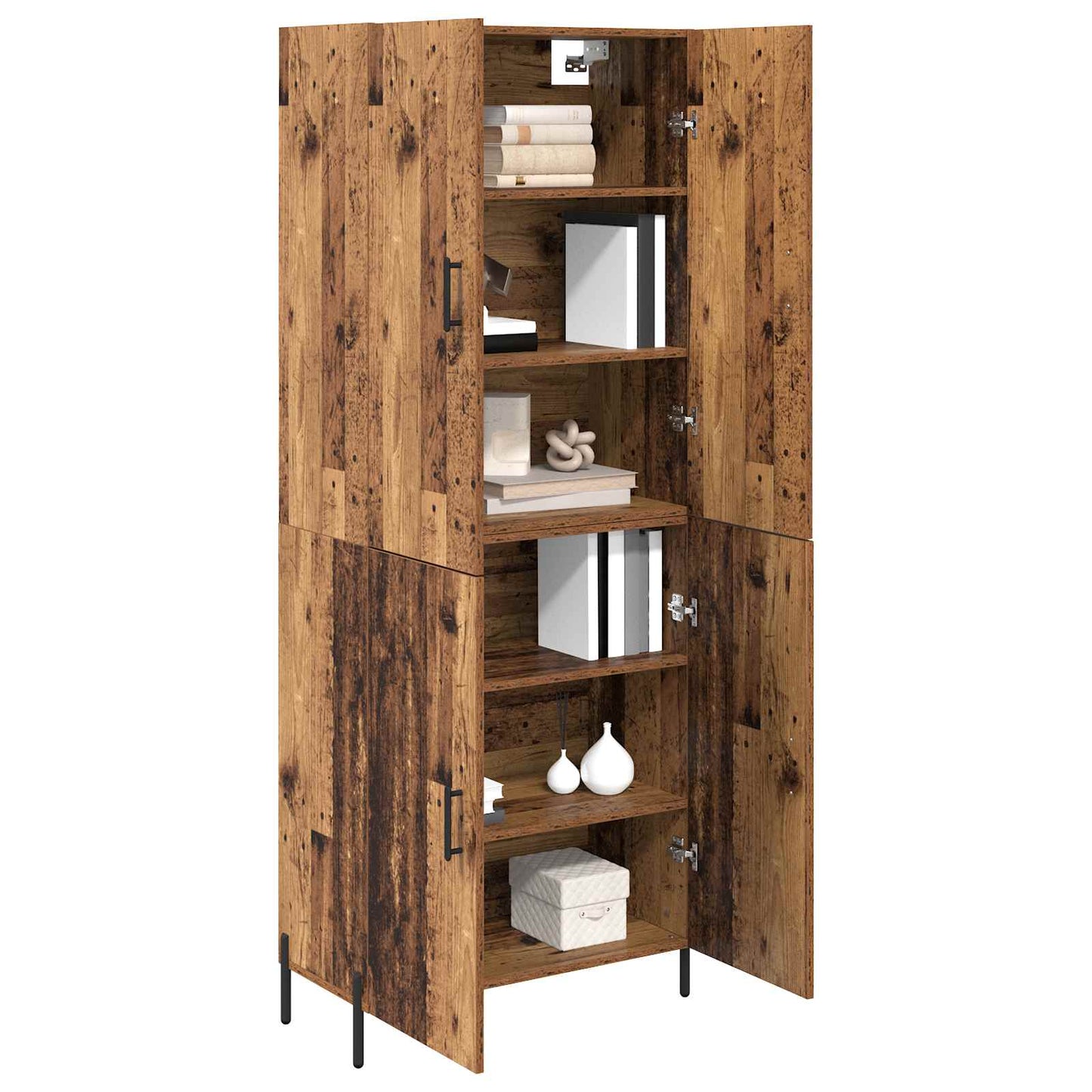 vidaXL Highboard Old Wood 69.5 x 34 x 180 cm Engineered Wood