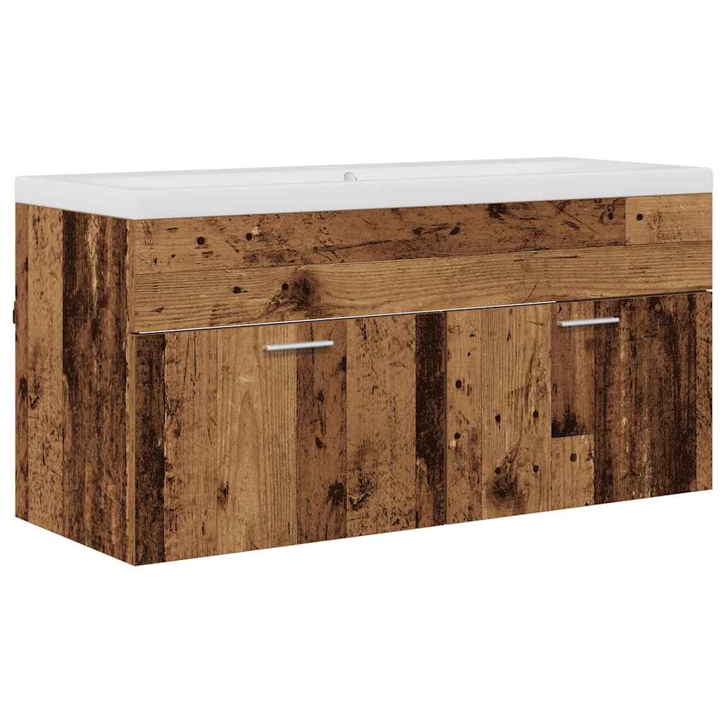 vidaXL Bathroom Cabinet Old Wood 100 x 38.5 x 46 cm Engineered Wood