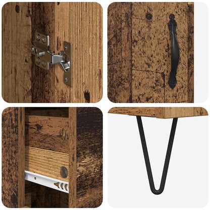 vidaXL Highboard Old Wood 69.5 x 34 x 180 cm Engineered Wood