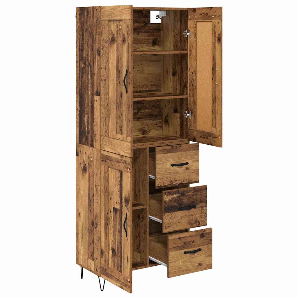 vidaXL Highboard Old Wood 69.5 x 34 x 180 cm Engineered Wood