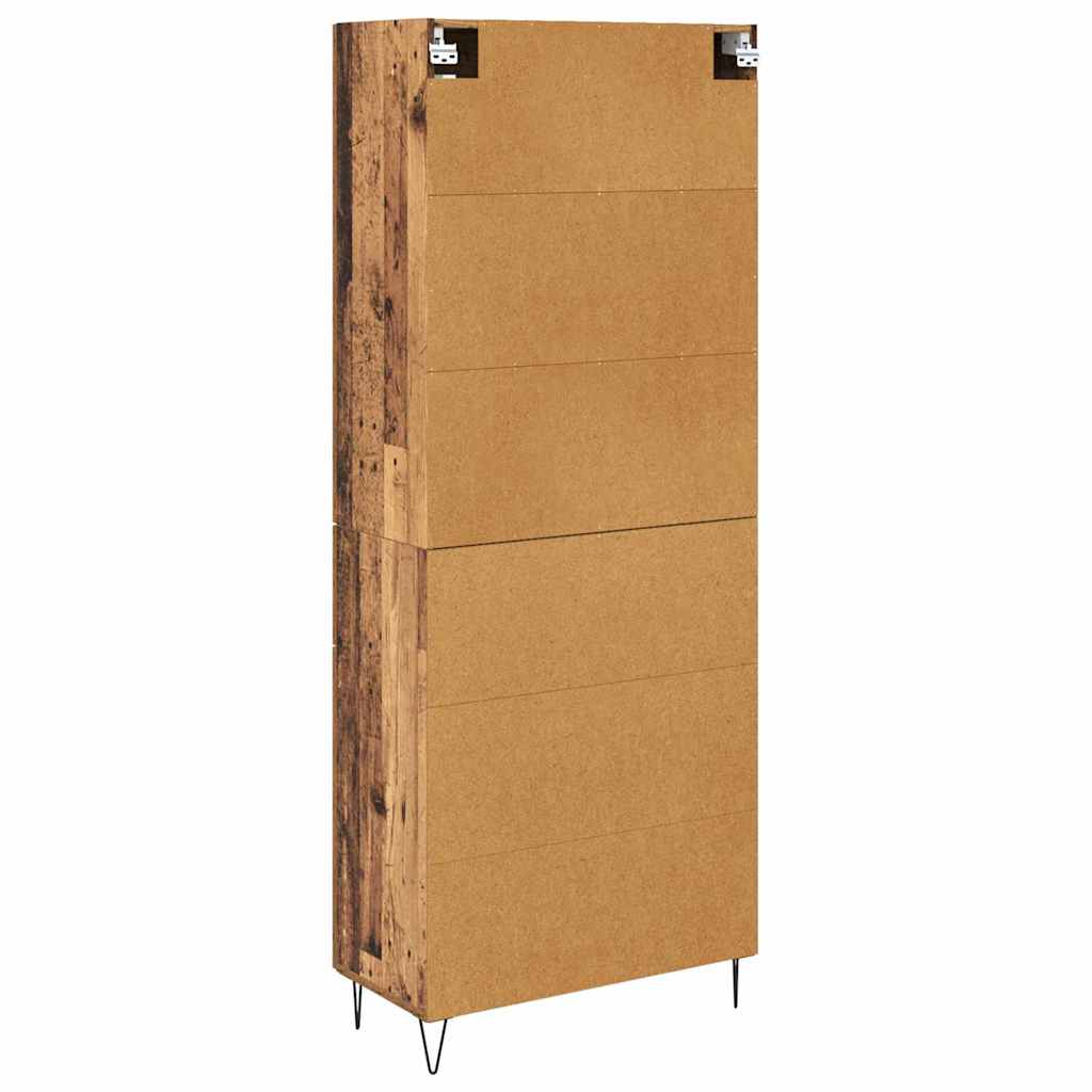 vidaXL Highboard Old Wood 69.5 x 34 x 180 cm Engineered Wood