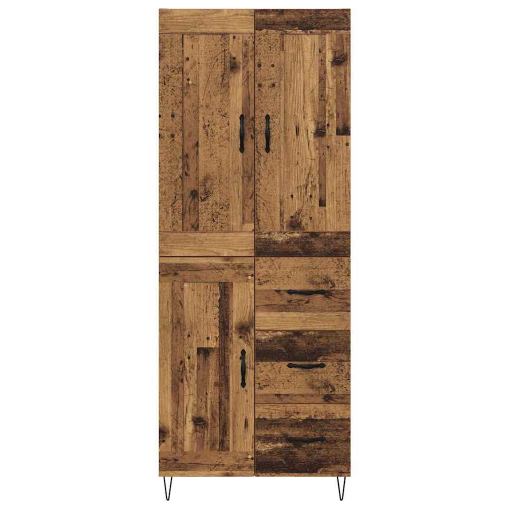 vidaXL Highboard Old Wood 69.5 x 34 x 180 cm Engineered Wood