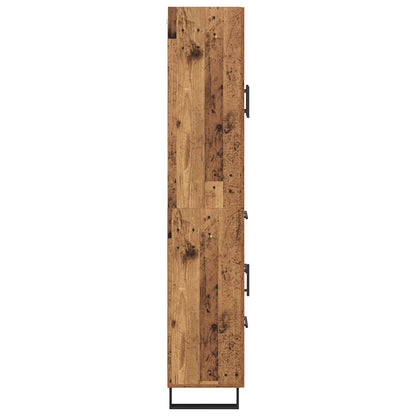 vidaXL Highboard with Drawer 2 pcs Old Wood Engineered Wood and Glass