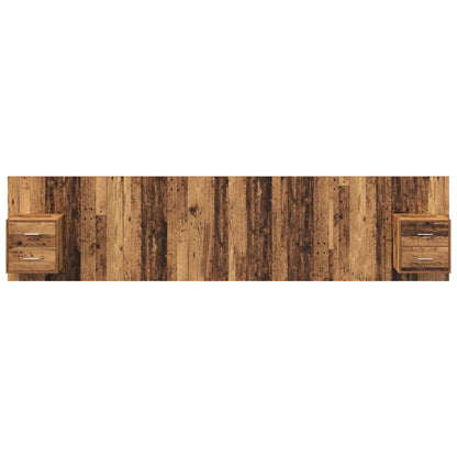 vidaXL Headboard with Cabinet 3 pcs Old Wood Engineered Wood