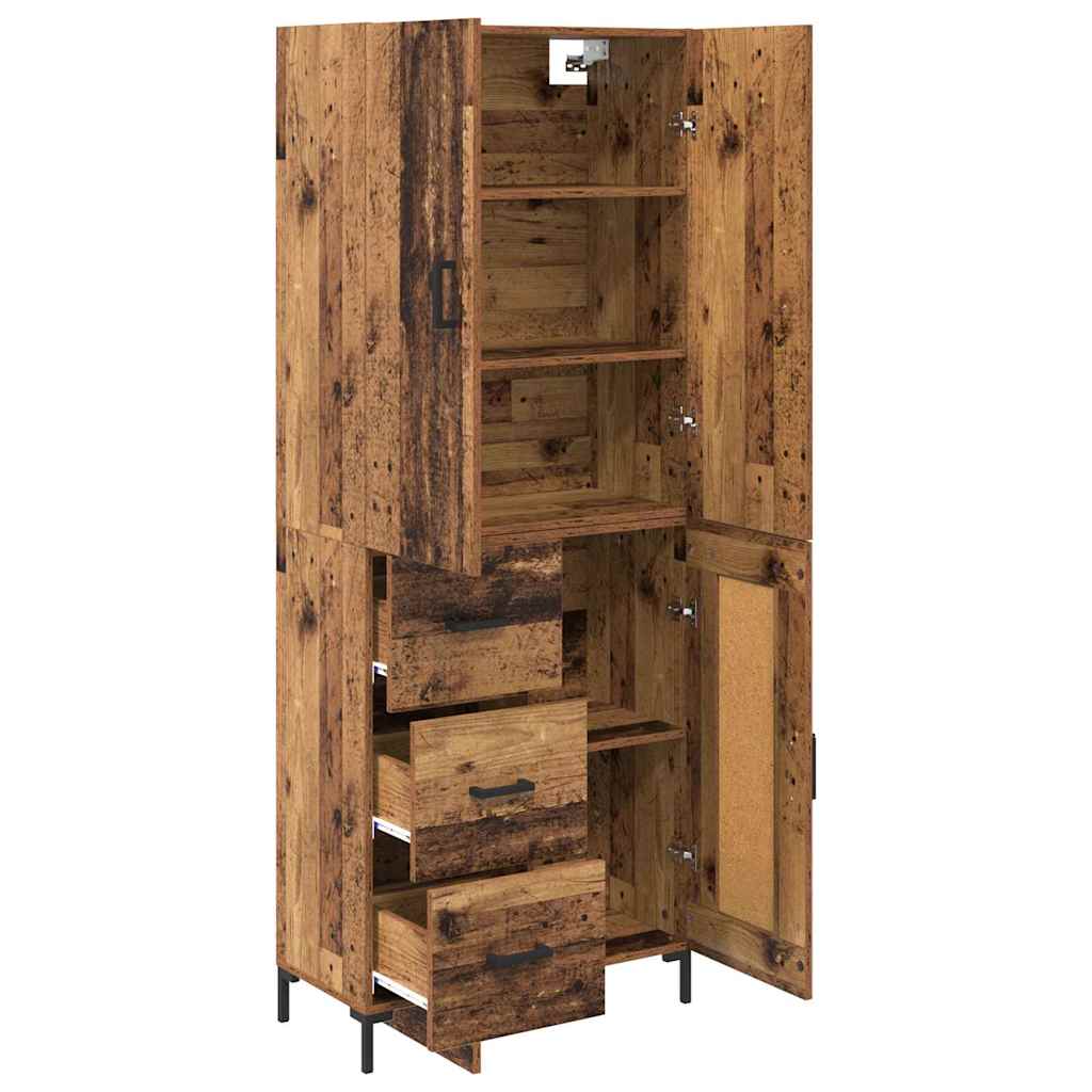 vidaXL Highboard Old Wood 69.5 x 34 x 180 cm Engineered Wood