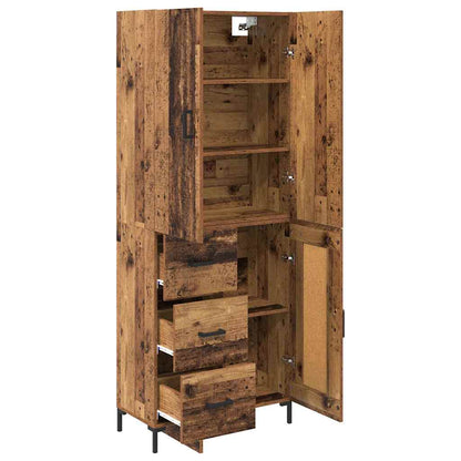 vidaXL Highboard Old Wood 69.5 x 34 x 180 cm Engineered Wood