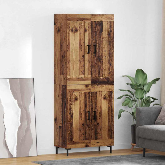vidaXL Highboard 2 pcs Old Wood Engineered Wood