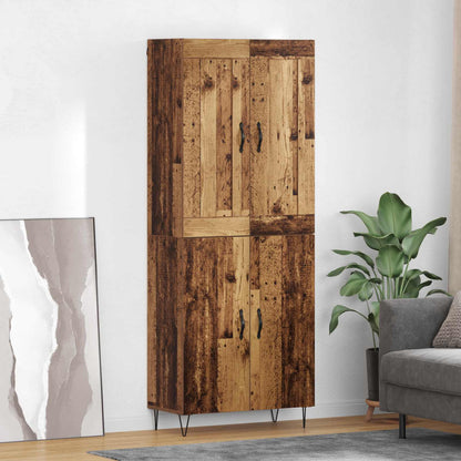 vidaXL Highboard Old Wood 69.5 x 34 x 180 cm Engineered Wood