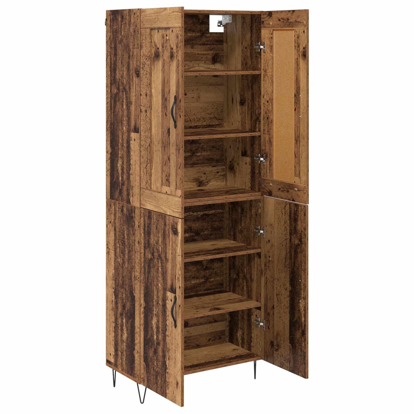 vidaXL Highboard Old Wood 69.5 x 34 x 180 cm Engineered Wood