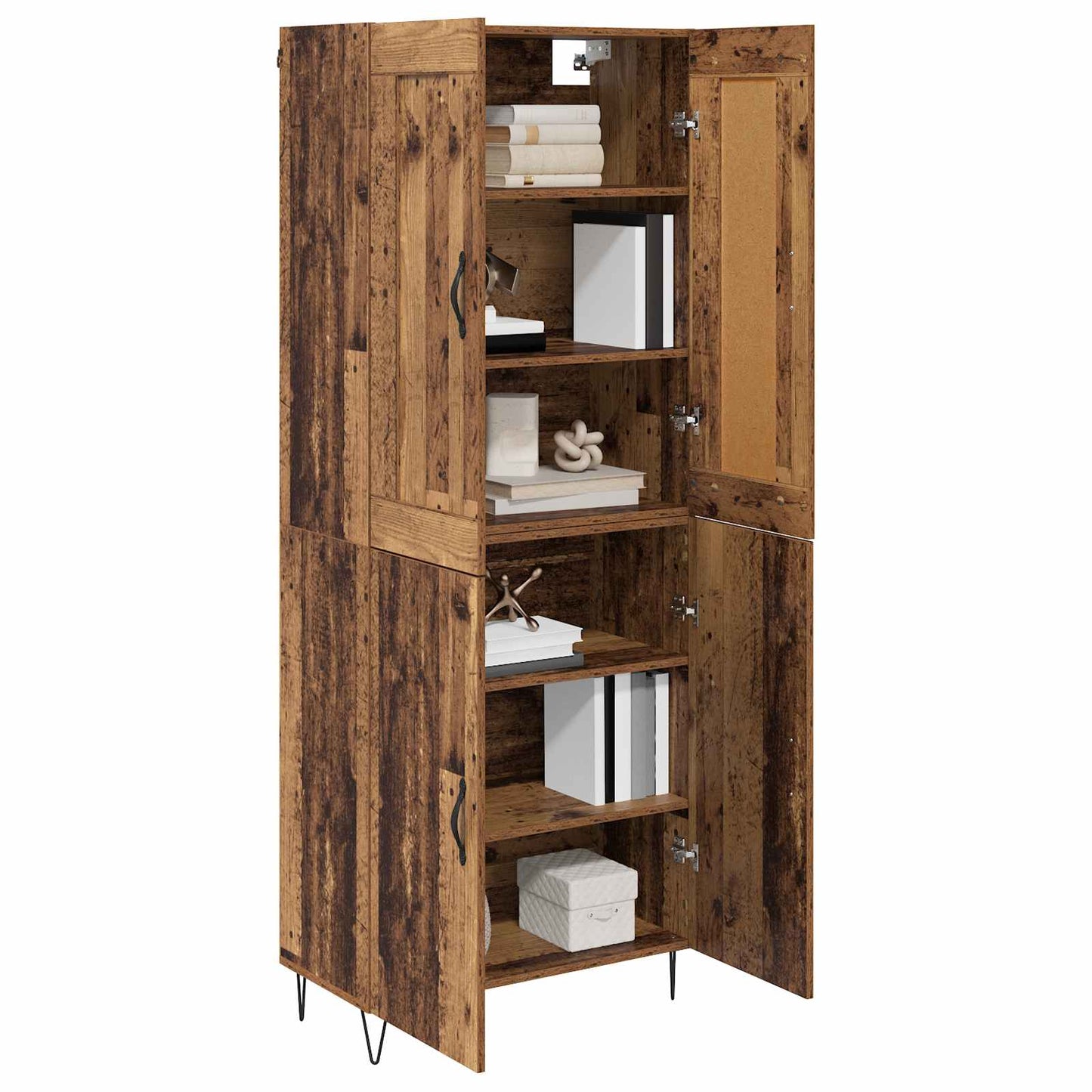 vidaXL Highboard Old Wood 69.5 x 34 x 180 cm Engineered Wood