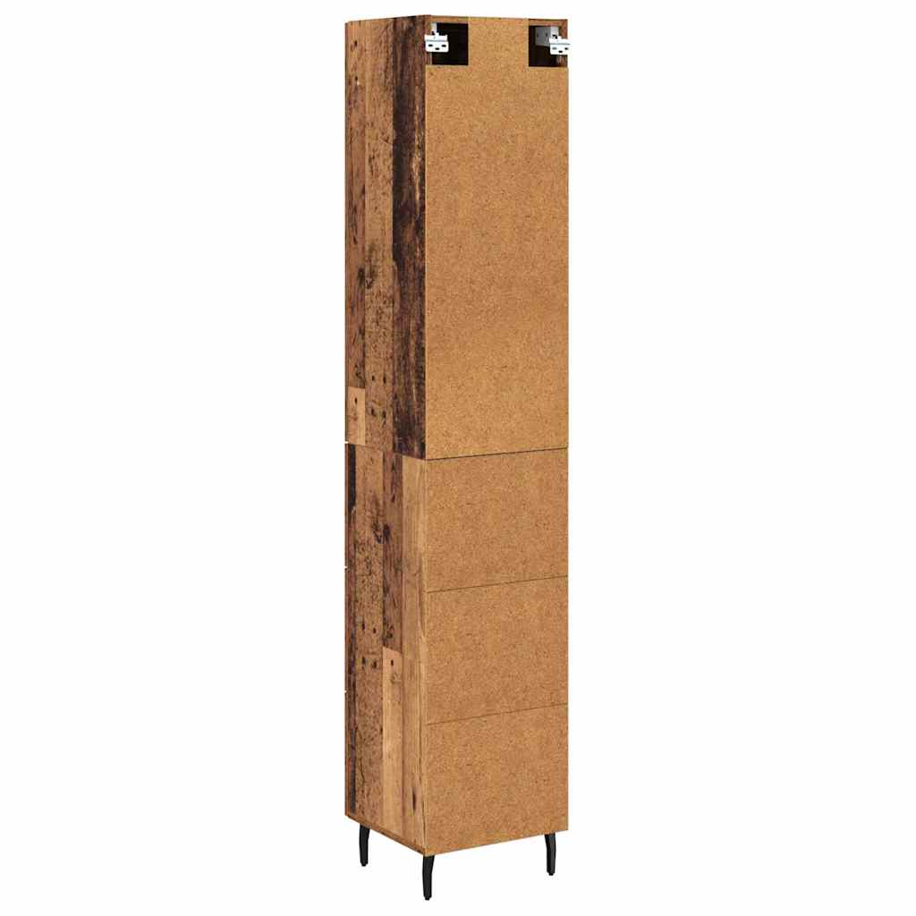 vidaXL Highboard Old Wood 34.5 x 34 x 180 cm Engineered Wood