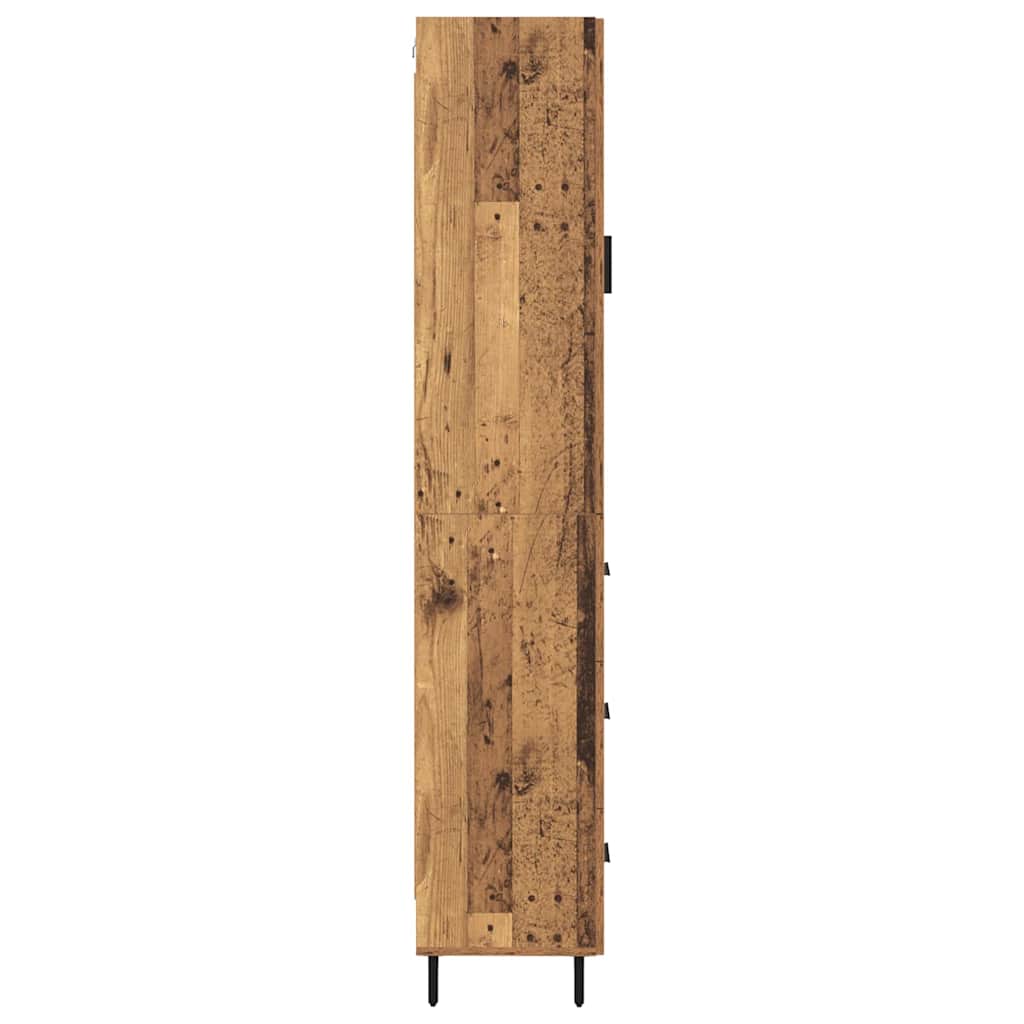 vidaXL Highboard Old Wood 34.5 x 34 x 180 cm Engineered Wood