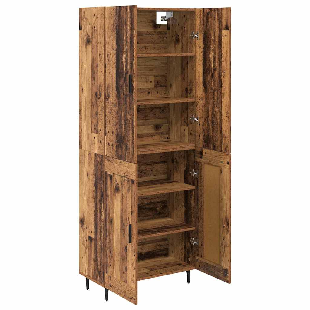 vidaXL Highboard 2 pcs Old Wood Engineered Wood and Glass