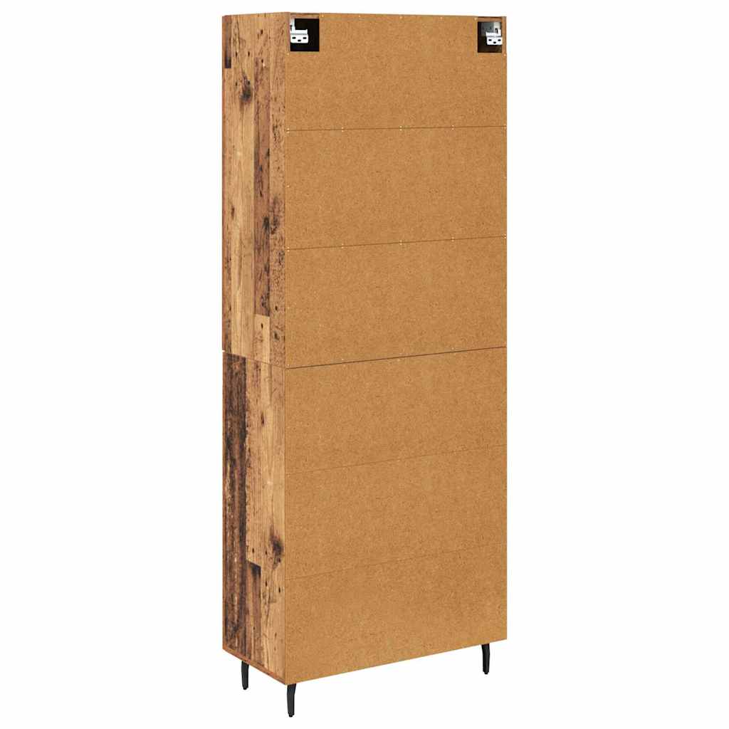 vidaXL Highboard 2 pcs Old Wood Engineered Wood and Glass