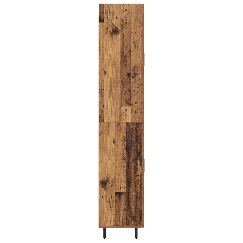 vidaXL Highboard 2 pcs Old Wood Engineered Wood and Glass