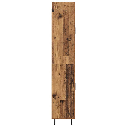vidaXL Highboard 2 pcs Old Wood Engineered Wood and Glass