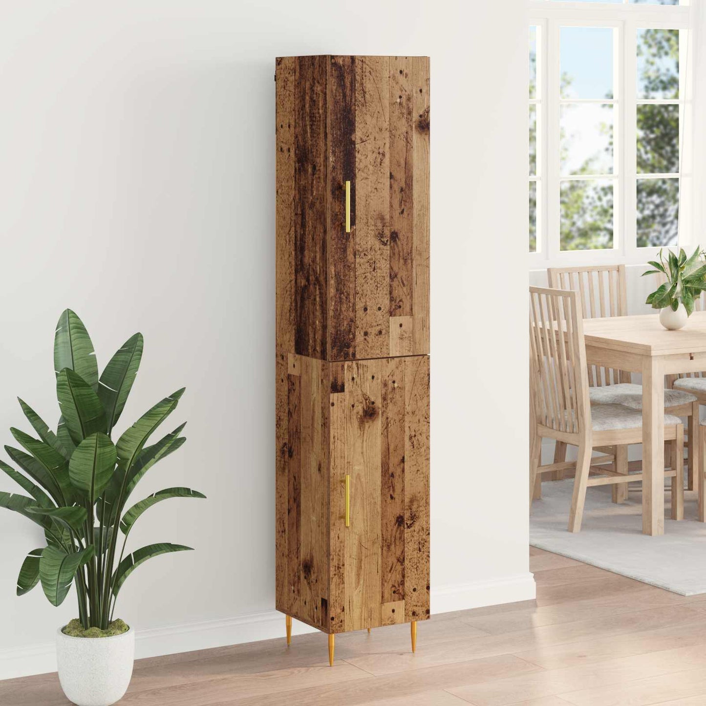 vidaXL Highboard 2 pcs Old Wood Engineered Wood