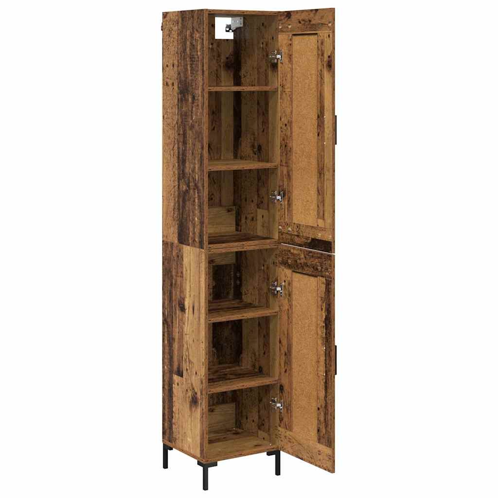 vidaXL Highboard Old Wood 34.5 x 34 x 180 cm Engineered Wood