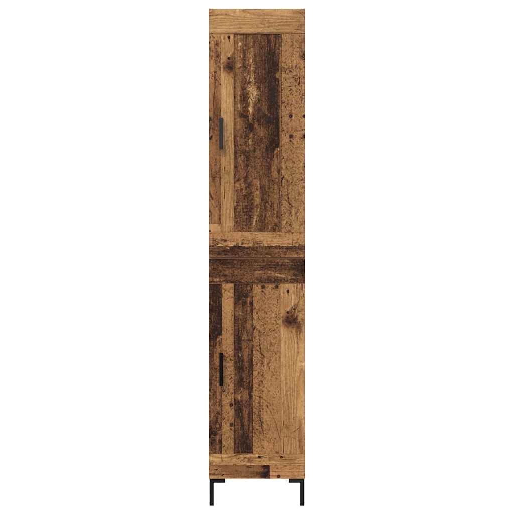 vidaXL Highboard Old Wood 34.5 x 34 x 180 cm Engineered Wood