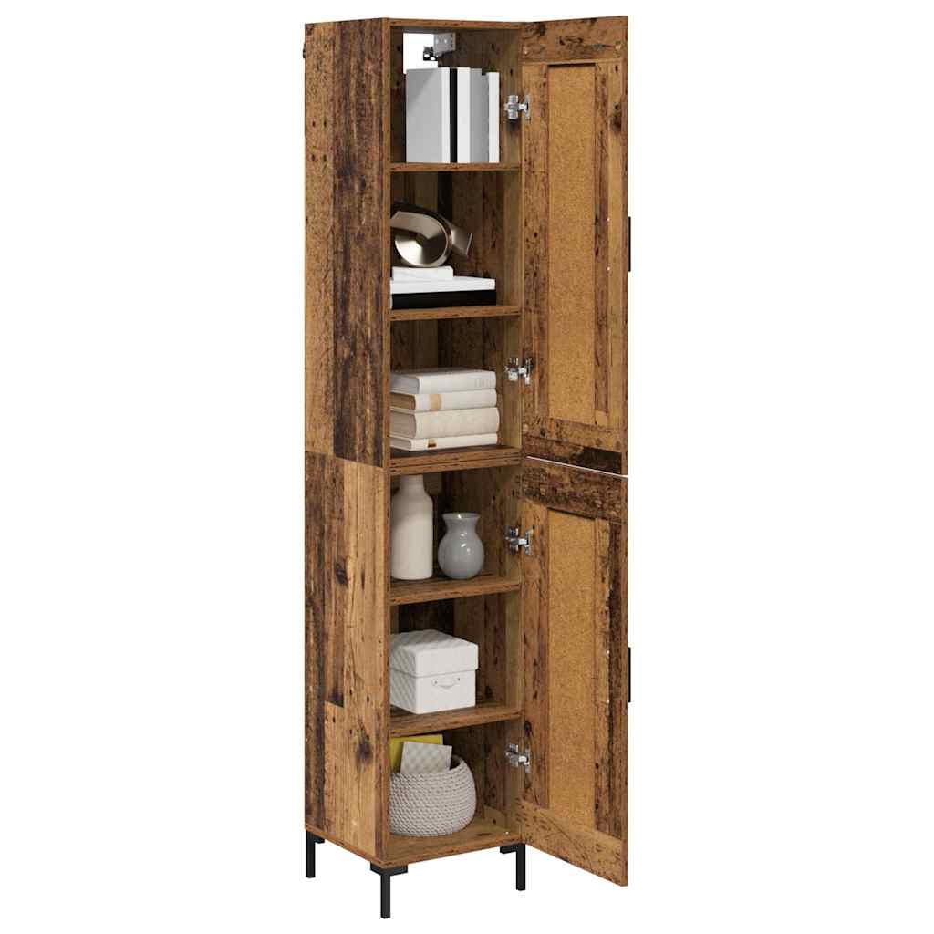 vidaXL Highboard Old Wood 34.5 x 34 x 180 cm Engineered Wood
