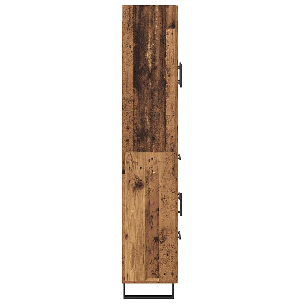 vidaXL Highboard with Drawer 2 pcs Old Wood 69.5 x 34 x 180 cm