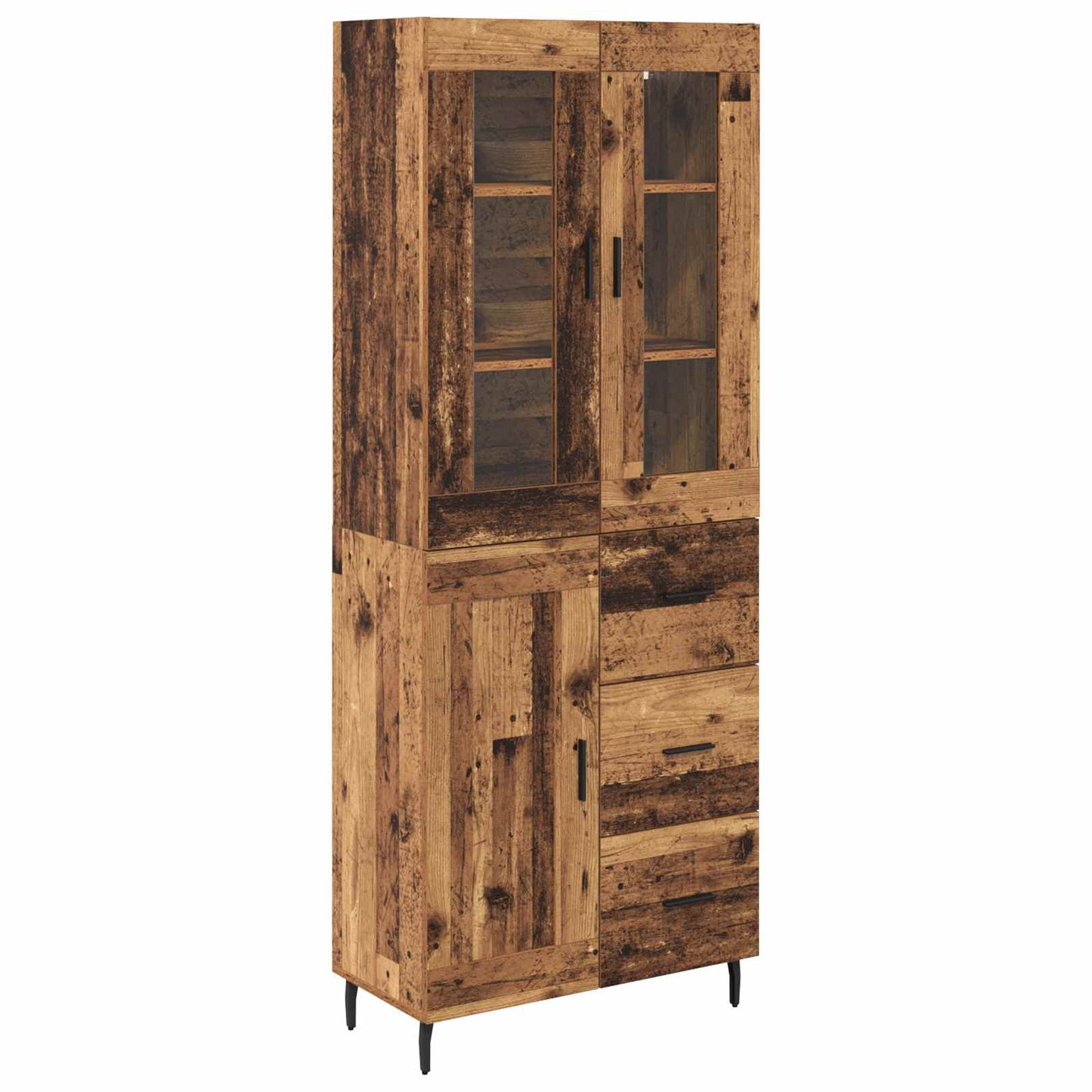 vidaXL Highboard with Drawer 2 pcs Old Wood Engineered Wood